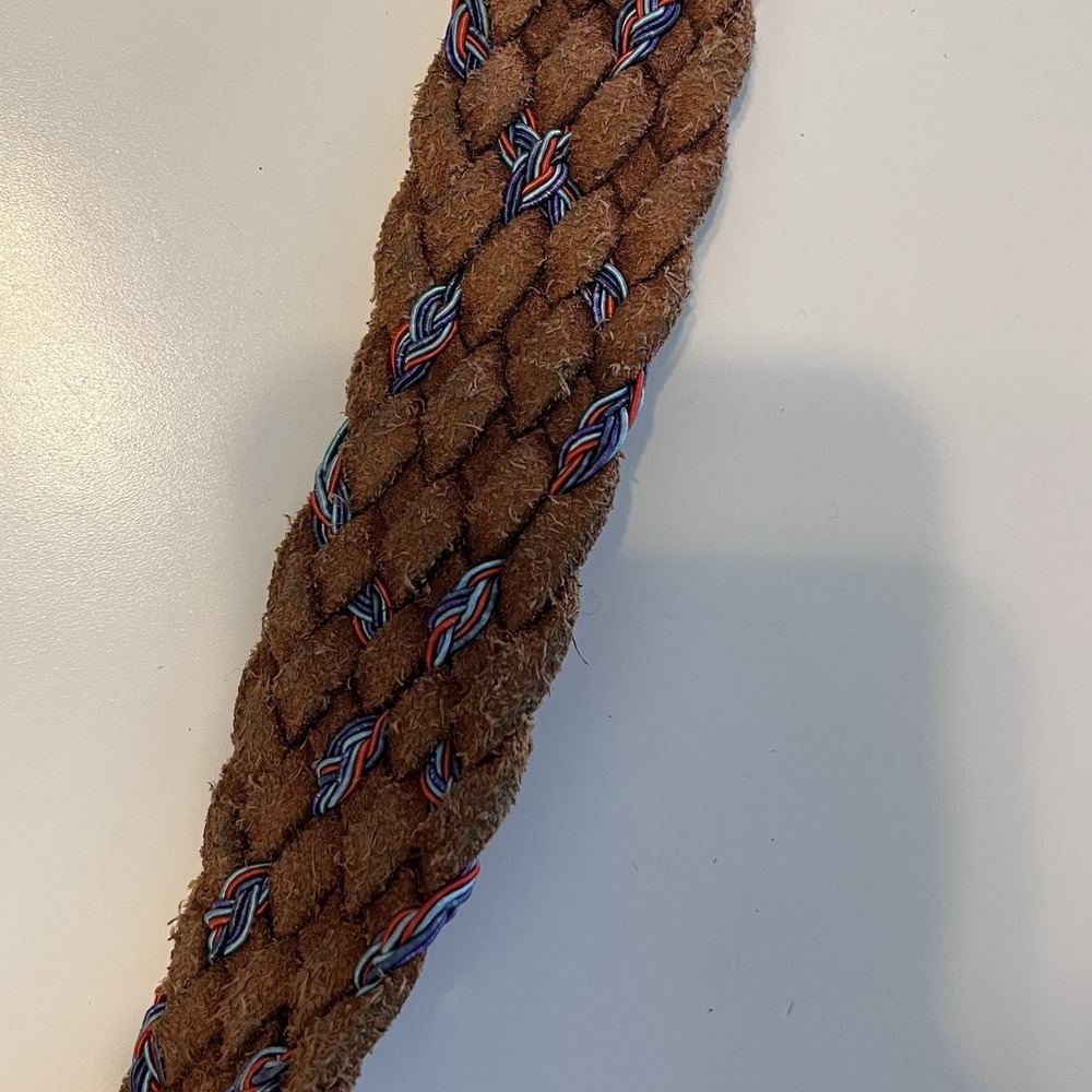 Y2K Braided Leather Belt Delias Womens S/M Cognac Brown Boho Hippie Festival 70s - Picture 4 of 4